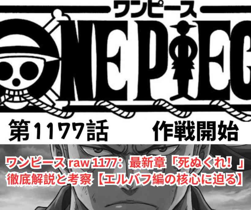 ワンピース raw 1177：最新章「死ぬくれ！」徹底解説と考察【エルバフ編の核心に迫る】